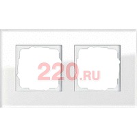 Рамка двойная GIRA Esprit белое стекло, Гира Эсприт в каталоге электрики 220.ru, артикул G021212