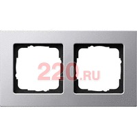 Рамка двойная алюминий, Gira E22 в каталоге электрики 220.ru, артикул G0212203