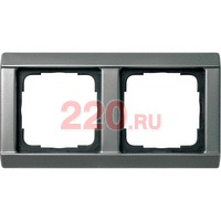 Рамка двойная сталь скошенные края, Gira EDELSTAHL в каталоге электрики 220.ru, артикул G021220