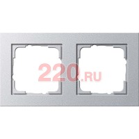 Рамка двойная алюминий, Gira System 55 E2 в каталоге электрики 220.ru, артикул G021225
