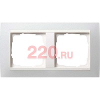 Рамка двойная матовый белый центральная вставка белая, Gira System 55 EVENT в каталоге электрики 220.ru, артикул G021234