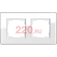 Рамка двойная GIRA Esprit белое стекло, Гира Эсприт в каталоге электрики 220.ru, артикул G0212512
