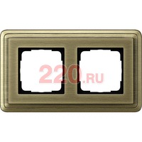 Рамка двойная Gira ClassiX бронза/бронза, System 55 (Гира Классик) в каталоге электрики 220.ru, артикул G0212621