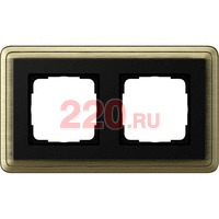 Рамка двойная Gira ClassiX бронза/черный, System 55 (Гира Классик) в каталоге электрики 220.ru, артикул G0212622