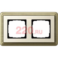 Рамка двойная Gira ClassiX бронза/кремовый, System 55 (Гира Классик) в каталоге электрики 220.ru, артикул G0212623