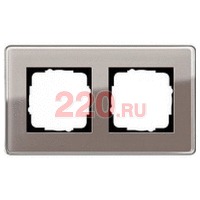Рамка двойная Gira ClassiX хром/кремовый, System 55 (Гира Классик) в каталоге электрики 220.ru, артикул G0212643
