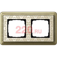 Рамка двойная Gira ClassiX Art бронза/кремовый, System 55 (Гира Классик Арт) в каталоге электрики 220.ru, артикул G0212663