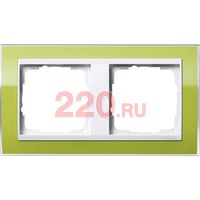 Рамка двойная вставка белая Event Clear рамка Зеленый, Gira System 55 EVENT в каталоге электрики 220.ru, артикул G0212743