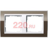 Рамка двойная вставка белая Event Clear рамка Коричневый, Gira System 55 EVENT в каталоге электрики 220.ru, артикул G0212763