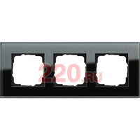 Рамка тройная GIRA Esprit черное стекло, Гира Эсприт в каталоге электрики 220.ru, артикул G021305
