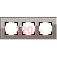 Рамка тройная GIRA Esprit дымчатое стекло, Гира Эсприт в каталоге электрики 220.ru, артикул G0213122