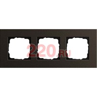 Рамка тройная GIRA Esprit алюминий коричневый, Гира Эсприт в каталоге электрики 220.ru, артикул G0213127