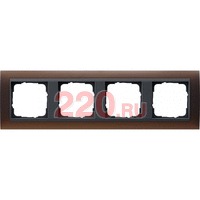 Рамка тройная матовый темно-коричневый центральная вставка антрацит, Gira System 55 EVENT в каталоге электрики 220.ru, артикул G021313