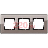 Рамка тройная GIRA Esprit дымчатое стекло, Гира Эсприт в каталоге электрики 220.ru, артикул G0213522