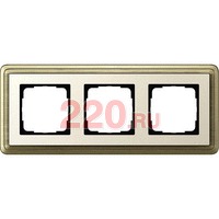 Рамка тройная Gira ClassiX бронза/кремовый, System 55 (Гира Классик) в каталоге электрики 220.ru, артикул G0213623