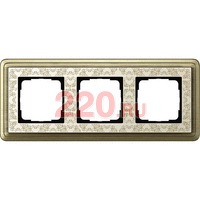 Рамка тройная Gira ClassiX Art бронза/кремовый, System 55 (Гира Классик Арт) в каталоге электрики 220.ru, артикул G0213663