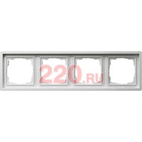 Рамка четырехкратная F100 глянцевый белый, Gira F100 в каталоге электрики 220.ru, артикул G0214112