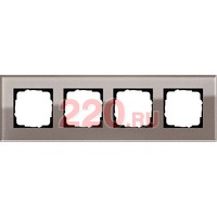 Рамка 4-ная GIRA Esprit дымчатое стекло, Гира Эсприт в каталоге электрики 220.ru, артикул G0214122