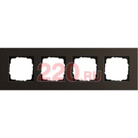 Рамка 4-ная GIRA Esprit алюминий коричневый, Гира Эсприт в каталоге электрики 220.ru, артикул G0214127