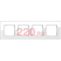 Рамка 4-ная GIRA Esprit белое стекло, Гира Эсприт в каталоге электрики 220.ru, артикул G021412