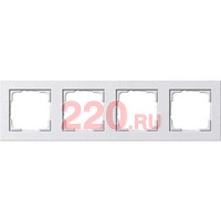 Рамка 4-пост (4-ная) матовый белый, Gira System 55 E2 в каталоге электрики 220.ru, артикул G021422