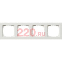 Рамка 4 пост (4-ная) глянцевый белый, Gira System 55 E2 в каталоге электрики 220.ru, артикул G021429