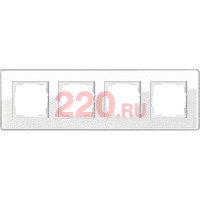 Рамка 4-ная GIRA Esprit белое стекло, Гира Эсприт в каталоге электрики 220.ru, артикул G0214512