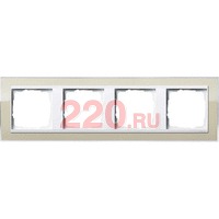Рамка 4-ная вставка белая Event Clear цвет песка, Gira System 55 EVENT в каталоге электрики 220.ru, артикул G0214773