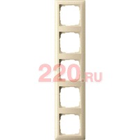 Рамка 5-ная глянцевый кремовый, Gira Standart 55 в каталоге электрики 220.ru, артикул G021501