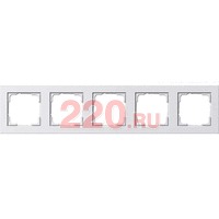 Рамка 5 пост (5-ная) матовый белый, Gira System 55 E2 в каталоге электрики 220.ru, артикул G021522