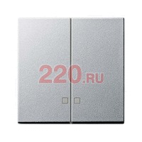 Накладка двухклавишная с контрольными окнами алюминий, Gira System 55 в каталоге электрики 220.ru, артикул G063126