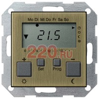 Термостат 230V с часами бронза, Gira System 55 в каталоге электрики 220.ru, артикул G2370603