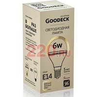 Лампа LED 6Вт Шар G45 230В 2700K E14, Goodeck в каталоге электрики 220.ru, артикул GDK-GL1001021106