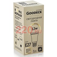 Лампа LED 12Вт Стандарт A60 230В 2700K E27, Goodeck в каталоге электрики 220.ru, артикул GDK-GL1002022112