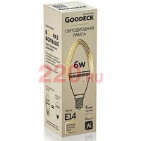 Лампа LED 6Вт Свеча 230В 2700K E14, Goodeck в каталоге электрики 220.ru, артикул GDK-GL1003021106