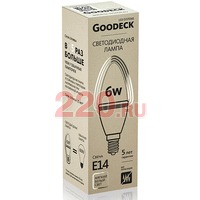 Лампа LED 6Вт Свеча 230В 4100K E14, Goodeck в каталоге электрики 220.ru, артикул GDK-GL1003021206