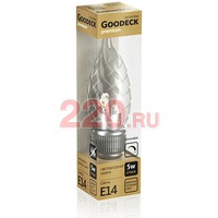 Лампа LED 5Вт Свеча на ветру витая прозр. диммир. 230В 2700K E14, Goodeck в каталоге электрики 220.ru, артикул GDK-GL1006011105D