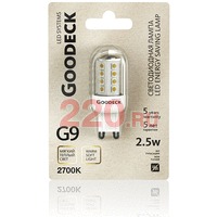 Лампа LED 2,5Вт G9 230В 2700K, Goodeck в каталоге электрики 220.ru, артикул GDK-GL1009017103
