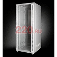 Шкаф 19'' напольный 22 юнита (U) 600x800x1196 мм. Серый (RAL 7035). Двери: фронт — стекло в стальной перфорированной раме, тыл — сталь c высоким уровнем перфорации. в каталоге электрики 220.ru, артикул GDR-226080G