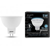 Gauss Лампа MR16 5W 530lm 4100K GU5.3 LED в каталоге электрики 220.ru, артикул GSS-101505205