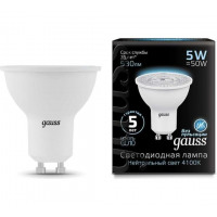 Gauss Лампа MR16 5W 530lm 4100K GU10 LED в каталоге электрики 220.ru, артикул GSS-101506205