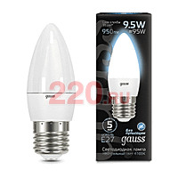 Gauss Лампа Свеча 9.5W 950lm 4100К E27 LED в каталоге электрики 220.ru, артикул GSS-103102210