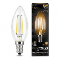 Gauss Лампа Filament Свеча 5W 420lm 2700К Е14 LED в каталоге электрики 220.ru, артикул GSS-103801105