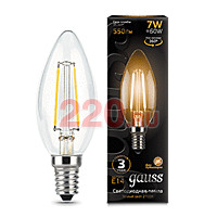 Gauss Лампа Filament Свеча 7W 550lm 2700К Е14 LED в каталоге электрики 220.ru, артикул GSS-103801107