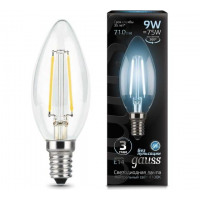 Gauss Лампа Filament Свеча 9W 710lm 4100К Е14 LED в каталоге электрики 220.ru, артикул GSS-103801209