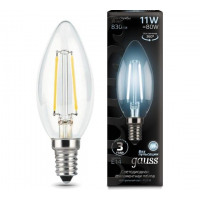 Gauss Лампа Filament Свеча 11W 830lm 4100К Е14 LED в каталоге электрики 220.ru, артикул GSS-103801211