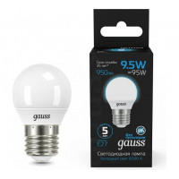 Gauss Лампа Шар 9.5W 950lm 6500K E27 LED в каталоге электрики 220.ru, артикул GSS-105102310