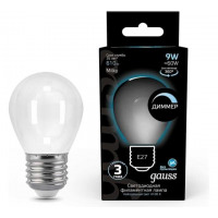 Gauss Лампа Filament Шар 9W 610lm 4100К Е27 milky диммируемая LED в каталоге электрики 220.ru, артикул GSS-105202209-D