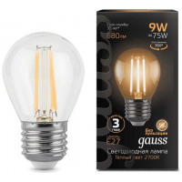 Gauss Лампа Filament Шар 9W 680lm 2700К Е27 LED в каталоге электрики 220.ru, артикул GSS-105802109