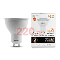 Gauss Лампа Elementary MR16 5.5W 430lm 3000К GU10 LED в каталоге электрики 220.ru, артикул GSS-13616